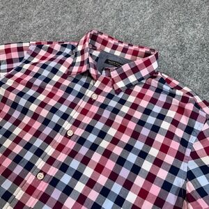 Banana Republic Camden Fit Shirt Mens M Checkered Custom 078‎ Wash Button Up